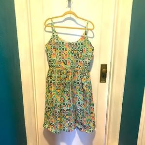 Matryoshka print blue Tatyana dress